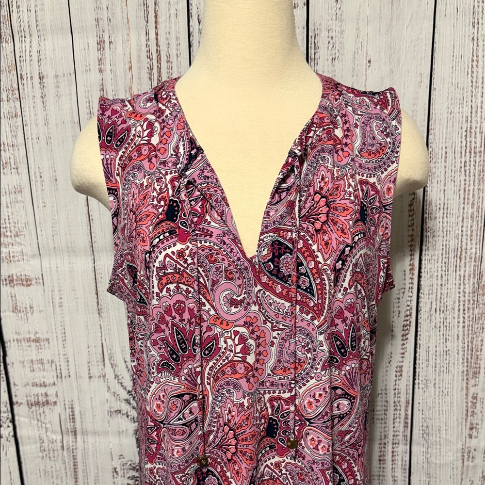 Michael Kors Pink Paisley Sleeveless Midi Dress - Picture 4 of 6